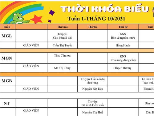 Thời khóa biểu